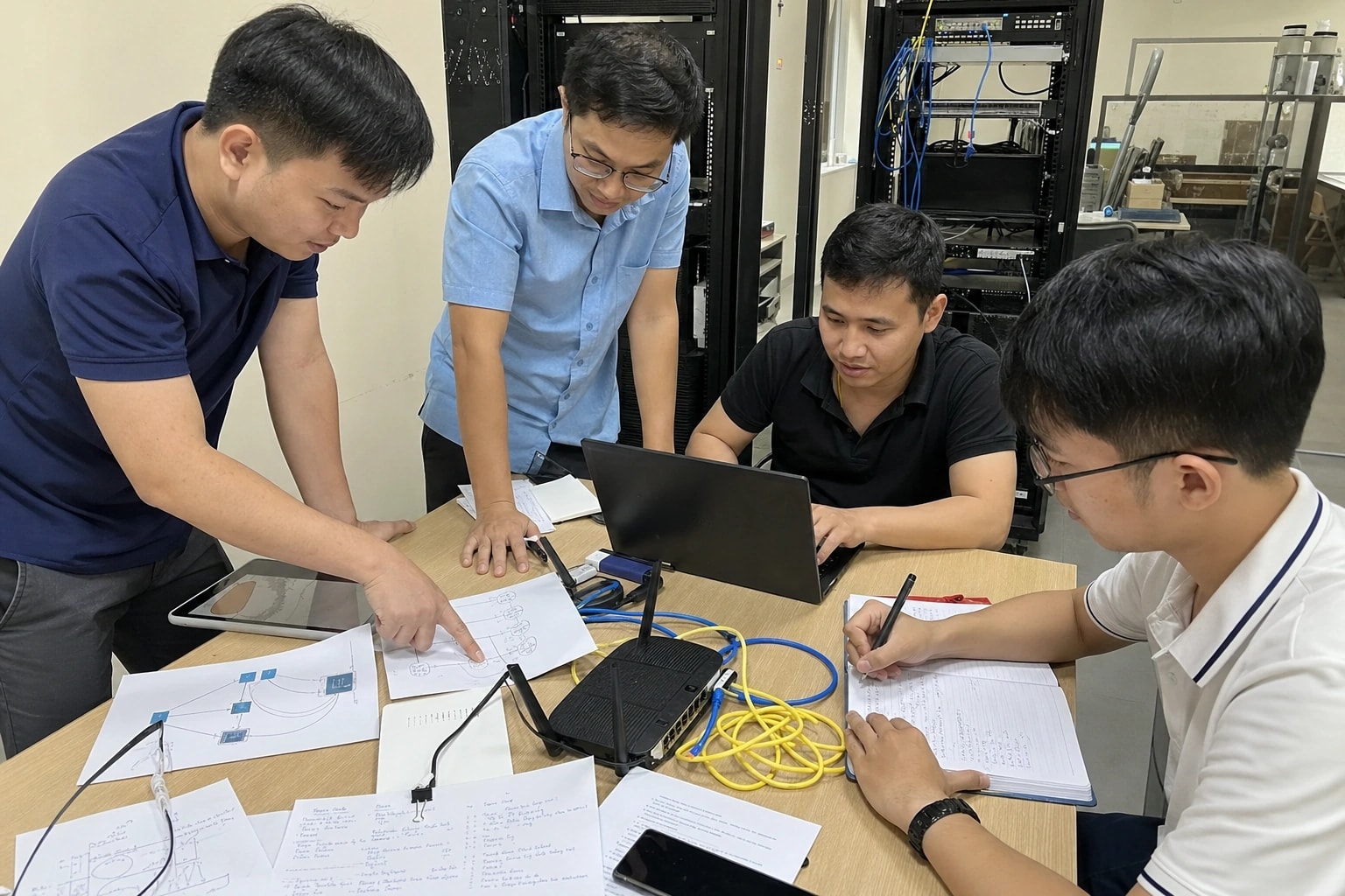 ICS and client teams collaborating during a controlled service step